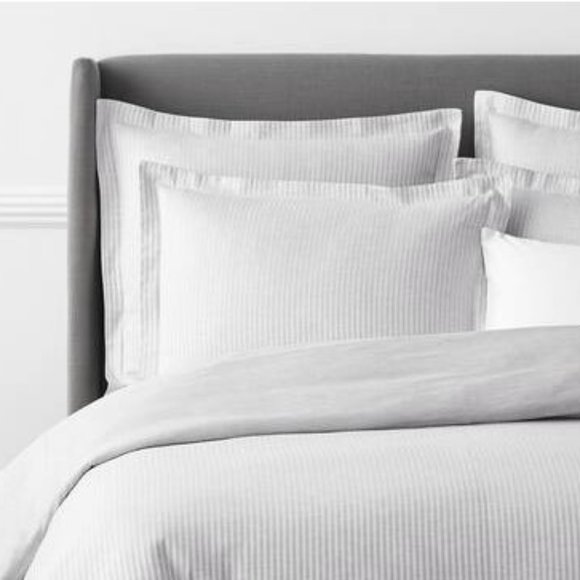 The Company Store Legends Luxury Fillmore Gray Striped Standard Sham - Picture 1 of 4